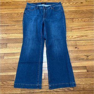 Talbots Womens Flawless Five Pocket Flare Jeans 14p Petite Stretch Denim Curvy